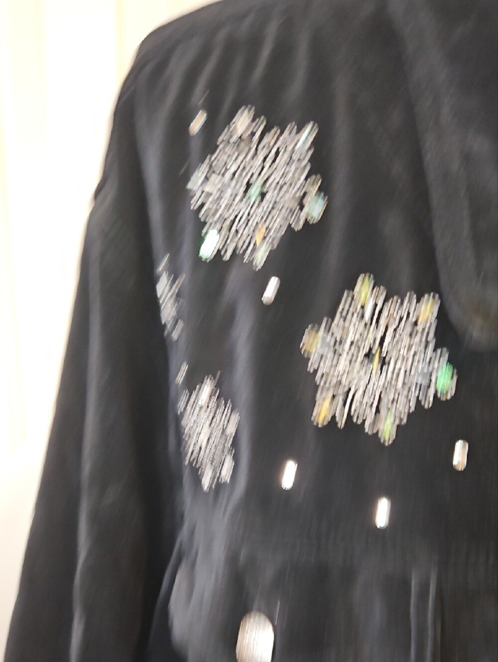 Quacker Factory Snowman Black Velvet Jacket Snowflake Capture The Magic 2X - Picture 3 of 15